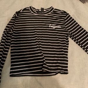 black and white striped tee